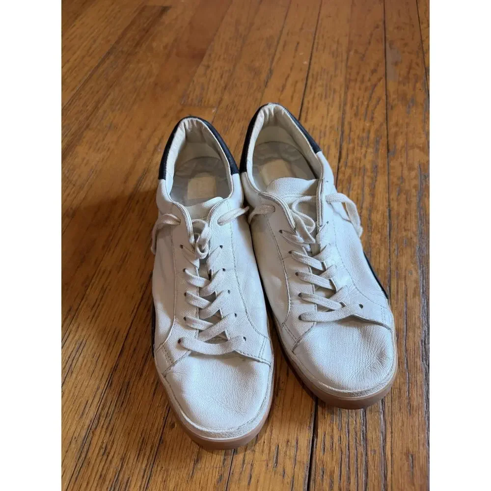 Dolce Vita Shoes Women 10 White Black Low Top Gum Sneakers